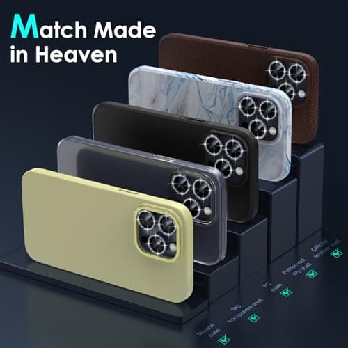 YWXTW Designed for iPhone 15 Pro/iPhone 15 Pro Max Camera Lens Protector Bling, [New Glitter Design] Individual Metal Tempered Glass Camera Cover Accessories Case Friendly (Blue Titanium Glitter) - Thumbnail 6