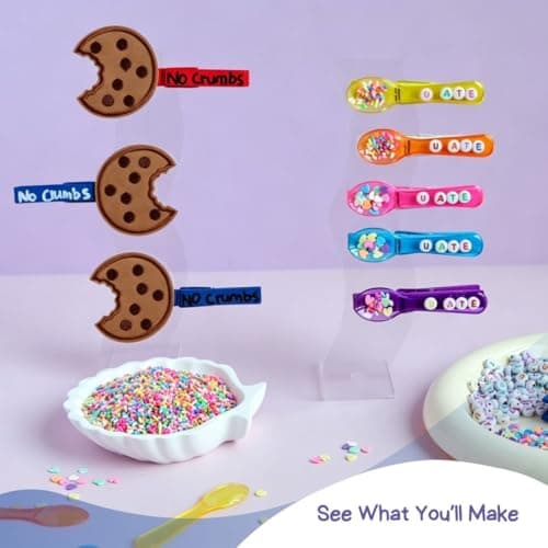 Cheer Pins Spirit Clip U ATE Kit 60 Colored Wooden Clothes 50 Spoons Cookies 250 U ATE Beads Polymer Sprinkles Pens and Disposable Tablecloth Cheer Pin Decor for Cheerleading Backpack Ribbon Gift Bulk - Thumbnail 5