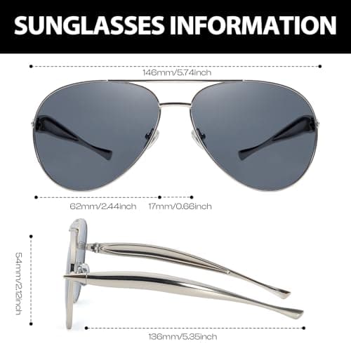 DreamCalf 2 Pack Gold Aviator Sunglasses for Women Polarized Trendy Designer Sun Glasses Metal Temples 2025 Fashion Shades - Thumbnail 3