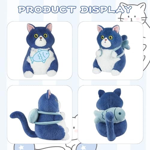 Ayehe Microwavable Stuffed Animals, Cute Cat Heated Stuffed Animals Plushies, Heating Pad Animal Plush Toys for Adults and Kids (Fish) - Thumbnail 4