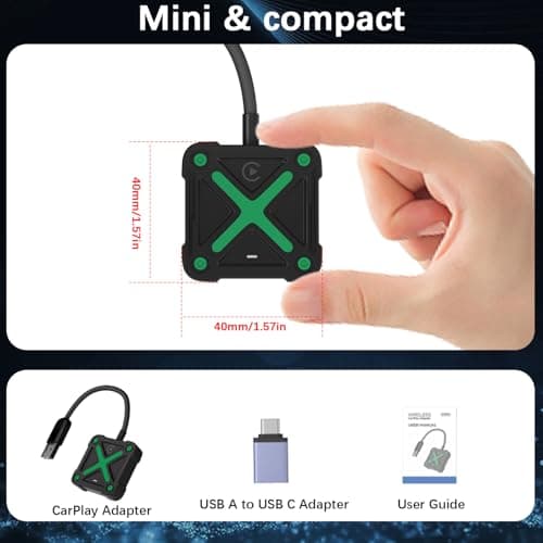 Velontork Wireless Carplay Adapter, Carplay Wireless Adapter for iPhone car Play Adapter, Plug & Play, No Latency for iPhone iOS10+ (Green) - Thumbnail 5