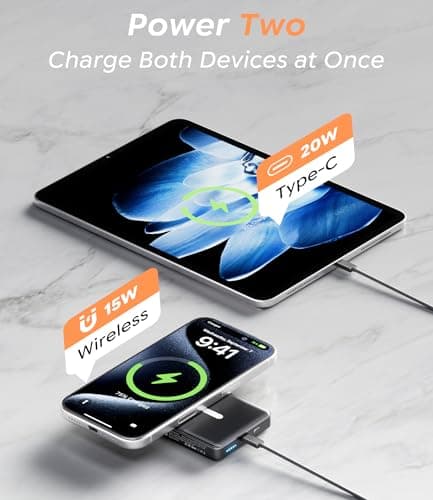 BBD Magsafe Portable Charger,10000mAh Magnetic Power Bank Fast Charging PD 20w with USB C Cable,Slim Magsafe Battery Pack Travel Essential,Wireless Power Bank for iphone 17/16/15/14/13/12 Series 1Pack - Thumbnail 6