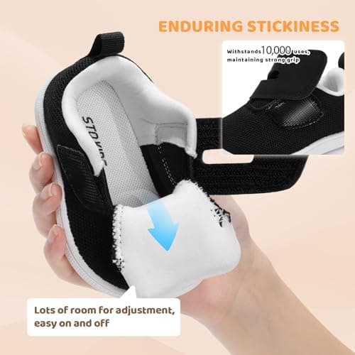 STQ KIDS Baby Wide Toe Box Shoes Toddler Girl Boy Barefoot Shoe Walking Non-Slip Sneakers Black White Size 12-18 Months - Thumbnail 4
