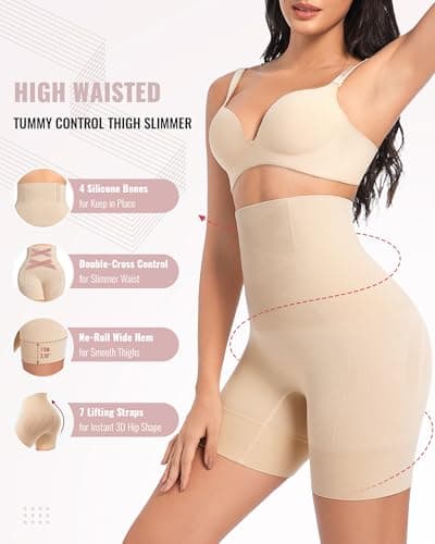 ForeverShaper Tummy Control Shapewear for Women Seamless High Waist Shaper Shorts Butt Lifting Thighs Slimmer for Under Dress - Thumbnail 3