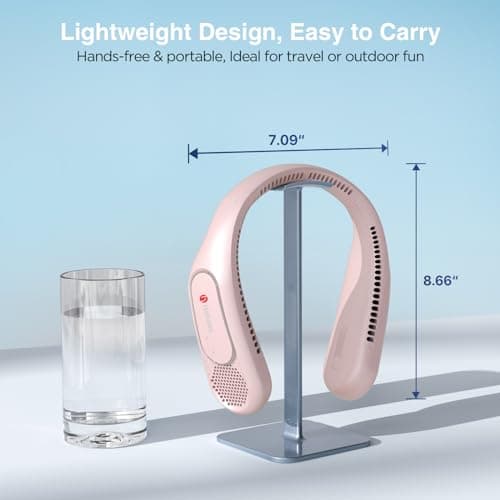 Hotsales Neck Fan, Hands Free Bladeless Neck Fans Portable Rechargeable, 6000 mAh Battery Operated Wearable Personal Fan, Cooling Neck Fan, 3 Speeds, USB Fan Gifts for Men, Women, Travel, Outdoor - Thumbnail 6