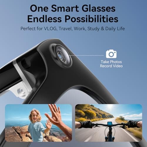 Amwentu Smart Glasses with Camera, 1080P Video Recording Glasses for Life - Thumbnail 2