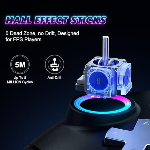 Dinosoo 2-Pack RGB Wireless Controller for Nintendo Switch 2/1 Lite/OLED, PC, Bluetooth Gamepad with 6 Gyro Axis, 4 Vibration Motors, Turbo, Macro, Screenshot - Thumbnail 6