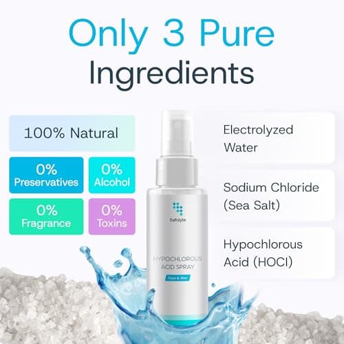 Hypochlorous Acid Spray for Face & Skin - Clinically & Dermatologist Tested HOCl Face Mist for Face, Skin, Acne, Eczema, Rash & Wound Care, Gentle & Non-Irritating for All Skin Types & Ages, 4oz - Thumbnail 4