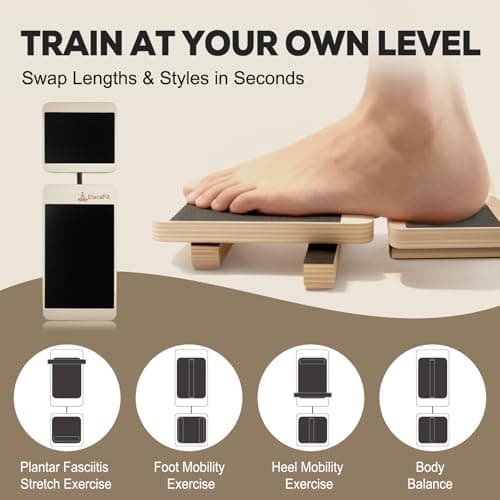 Single Leg Balance Board Wooden Foot Strengthener Trainer for Sprained Ankle and Achilles Tendon, Stability Training Plantar Fasciitis Relief, Stronger Ankles & Better Balance in 10 Minutes Daily - Thumbnail 4
