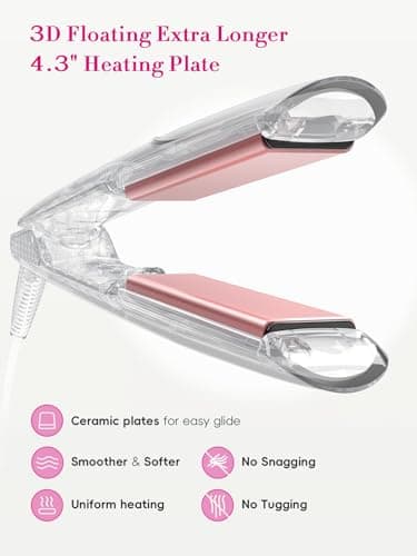 LANDOT Flat Iron Hair Straightener 1 inch - Ceramic Ionic Straightening Iron for Frizz-Free Shine Hair - Adjustable Temp 250-450F for All Hair Types, Auto Shut Off + Travel Pouch - Thumbnail 4