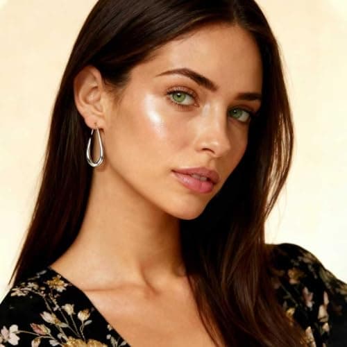 YBNGSMK Silver Earrings for Women - Hypoallergenic Earrings for Women - Lightweight Hoop Jewelry 1 Pair - Thumbnail 5