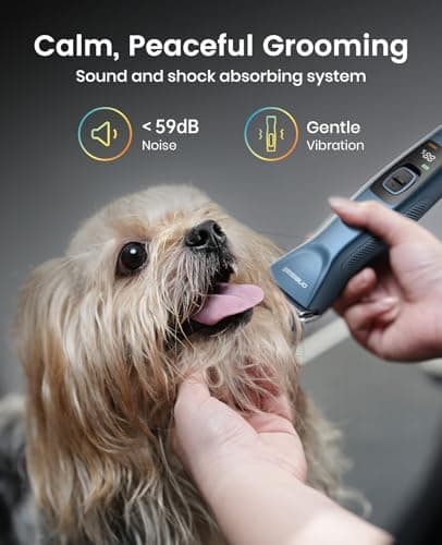 oneisall Professional Dog Grooming Clippers, Cordless Professional Dog Clippers for Grooming, 2-Speed Heavy Duty Clippers for Thick Curly Matted Coats, A5 Blade, Detachable Batteries, Metal Combs - Thumbnail 4