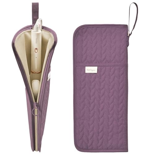 KarSyon Hot Tools Organizer Heat Resistant Mat Case Hair Tools Holder Travel Bag Portable Hair Styling Tools Cover Pouch for Curling Iron,Flat Iron,Hair Straightener (Purple) - Image 1