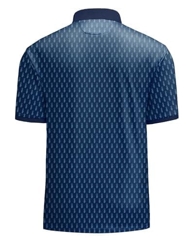 KUYIGO Mens Golf Polo Shirt Quick Dry Breathable Moisture Wicking UPF 40+ Printed Short Sleeve Performance Shirt,S - Thumbnail 4