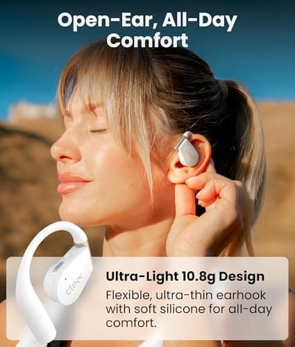 Cleer ARC 4 Plus Open Ear Earbuds,True Wireless Bluetooth Earphones with Dolby Audio and Head Tracking, Earhook Earbuds with 34H Playtime, IPX7 Waterproof Sports Headphones for Workout, EQ, White - Thumbnail 4
