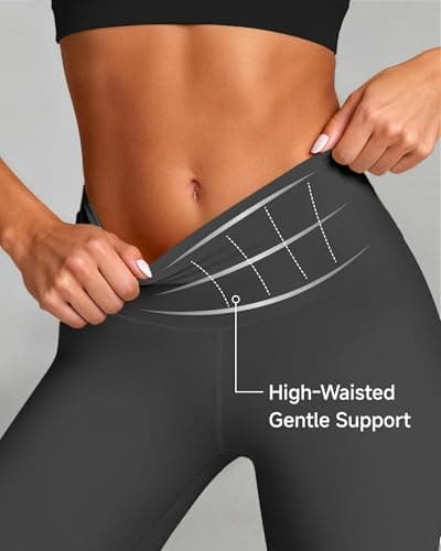 Buttery Soft Second-Skin High Waisted 7/8 Leggings for Women Dark Shadow - Thumbnail 2