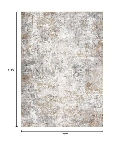 UERMEI 6x9 Area Rug Living Room Rugs - Washable Neutral Modern Abstract Soft Thin Large Rug Indoor Floor No Slip Rug Carpet for Bedroom Under Dining Table Home Office Decor - Brown Grey - Thumbnail 2