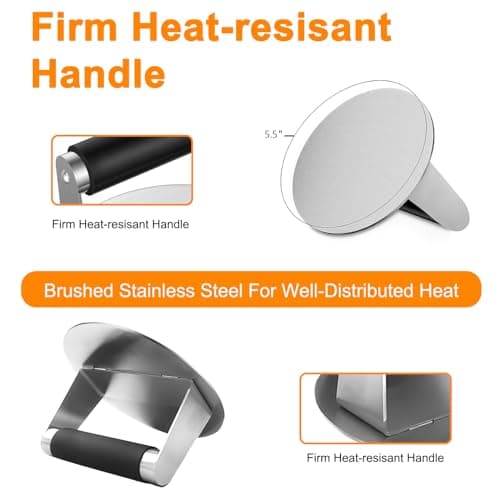 Griddle Accessories for Blackstone with Smashed Burger Press,19Pcs Griddle Accessories kit for Hibachi, Enlarged Grill Spatula, Salt and Pepper Shakers, Grill Black Tools Set - Thumbnail 4