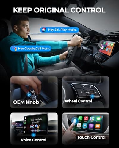AuroraLink Wireless Carplay & Android Auto Wireless Adapter 2-in-1 Fast & Stable Carplay Wireless Adapter Convert Wired to Wireless Car Play Dongle for iOS 10+/Android 11+ (Purple) - Thumbnail 5