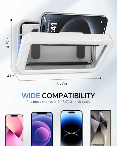 UPRONE Shower Phone Holder Waterproof - 480° Rotatable Retractable Adjustable Phone Case for Shower - Bathroom Accessories Wall Mount Phone Holder for iPhone 17/16 Pro Max, S25 Ultra,4-7" Cellphones - Thumbnail 5
