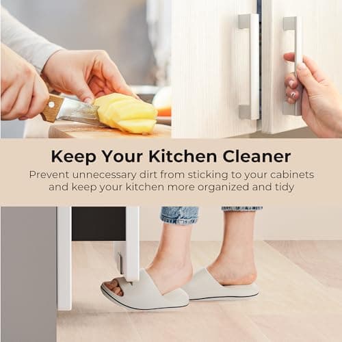 Adzyz Under Cabinet Foot Pull with Adhesive and Screws,Hands Free Garbage Drawer Toe Foot Pull Opener Suitable for Kitchen Trash Cabinet Drawer (Black) - Thumbnail 2