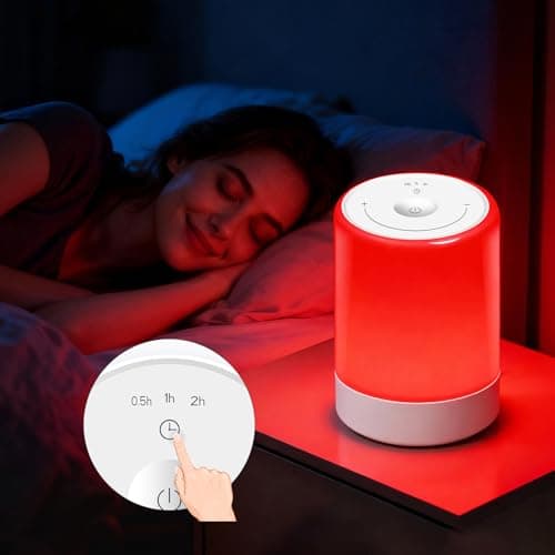 Red Light Therapy Sleep, Red Night Lights With 670nm Wavelength, Touch Control with 3 Distinct Color Modes, For Support Deep Relaxation and Improve Sleeping for Adult & Kid Bedroom, Gift - Image 1