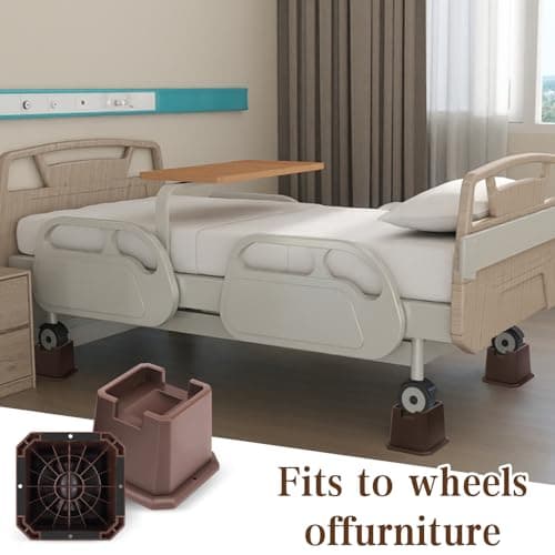 MCXYEM Adjustable Bed Furniture Risers Elevation in Heights Heavy Duty Risers for Both Posts and Wheels of Furniture Sofa Bed Couch Table (Brown 8 Pack, 3 Inch) - Thumbnail 4