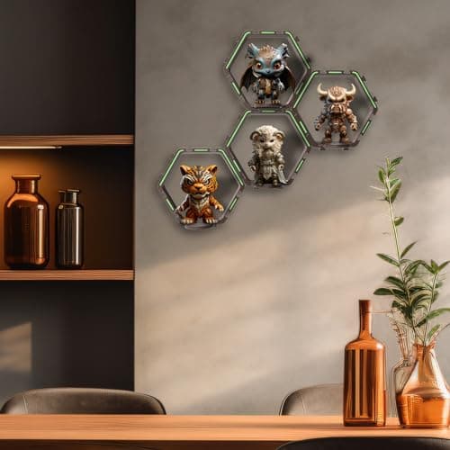 YODAR 9 PCS Riser Display Shelf for Funko POP Figures, Floating Shelves Display Stands for Funko POP Organizer, Glowing at night - Thumbnail 5