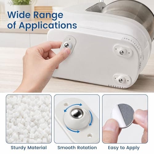 Self Adhesive Caster Wheels, 360° Swivel Casters for Furniture, Mini Roller Wheels with Strong Adhesive Tape, Universal Small Casters for Moving Boxes Cabinets Plant Stands (Black, 8PCS) - Thumbnail 6