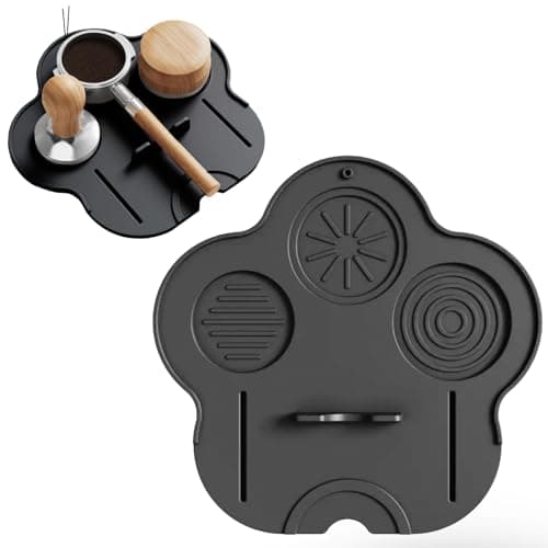 MGUOXA Coffee Bar Mat, Coffee Bar Accessories for Espresso Tamping Mat,Spring Counter Non-Slip Waterproof Barista Espresso Heat Resistant Tamp Station for counter (Black) - Image 1