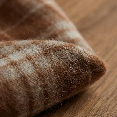 BSHITWO Soft Plaid Scarf for Women, Warm Wool Blend Tassel Scarf, Year Round Cozy Daily Wrap Shawl, Indoor Lounge Accessory, Ideal Gift for Women, Coffee Candy - Thumbnail 3