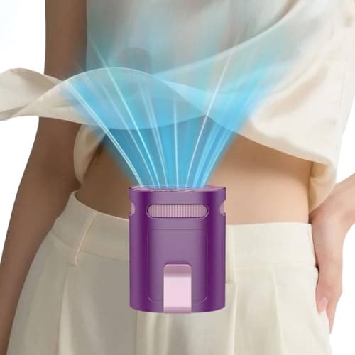 Clip on Fan for Shirt Belt Hip Pants-Compact Portable Waist Fan Rechargeable Long Lasting,Wireless Personal Body Fans that Blow Cold Air,Necklace Lanyard Cool Gadgets for Work Traveling Outdoor Purple - Image 1