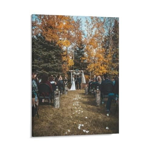 Sunook Custom Canvas Prints Personalized Photo Wall Art Decor, 12-Color HD 300 DPI Printing, Solid Pine Wood Frame, Waterproof Canvas, Ready to Hang Gift for Wedding Family Pet Memorial 16 * 20inch