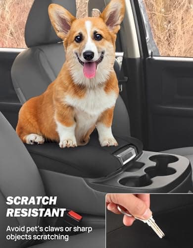JOYTUTUS Center Console Cover Compatible with 2013-2018 Ram 1500 & 2013-2026 Ram 2500/3500/1500 Classic Model Jump Seat Console, Neoprene Arm Rest Armrest Cover for Car, Middle Console Cover Lid - Thumbnail 6