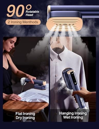 Sundu Travel Steamer for Clothes, Portable Handheld Garment Steamer, 15s Fast Heat-up, 2 Water Tanks (180 ml +100 ml), 25 Minutes of Continuous Ironing for Travel,Home Cerulean - Thumbnail 5