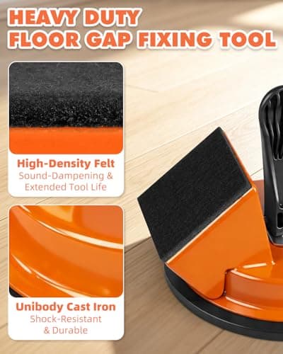 Floor Gap Fixer Tool Kit with Rubber Mallet, Dual 45° Striking Tool for Laminate & Vinyl Plank Flooring, Heavy Duty Suction Cup Set with 8 Sticky Pads & Gap Cleaning Brush - Thumbnail 4