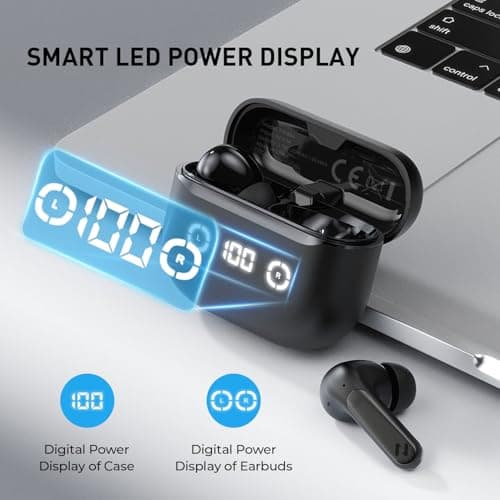havit Wireless Earbuds with LED Display, Bluetooth 5.4 Headphones, 40H Playtime, in-Ear Earbuds with App Control for Music, Workout & Daily Use - Thumbnail 2