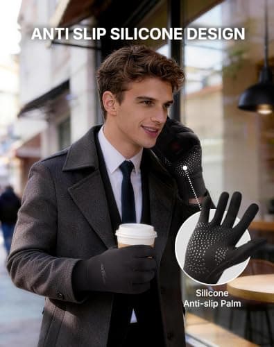 AXEVMEN Cycling Gloves Thin Winter Gloves for Women & Men Touchscreen Gloves for Running Biking Driving, Hiking,Outdoor Sports - Thumbnail 3