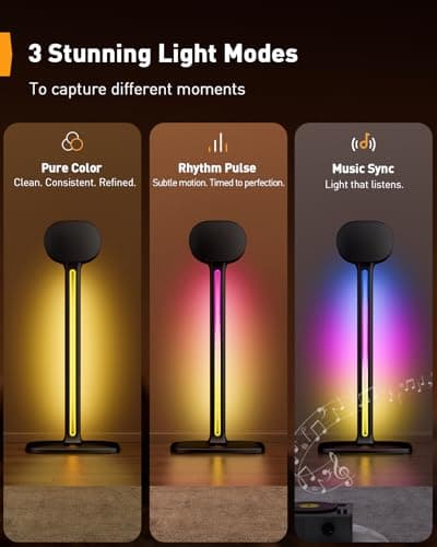 Perlegear Speaker Stands Pair Sonicbeam™ with RGB Lighting for Sonos Era 300, Era 100 & One SL, Universal Surround Sound Speaker Stand Holds to 22 lbs with Cable Management, App & Remote Control - Thumbnail 4