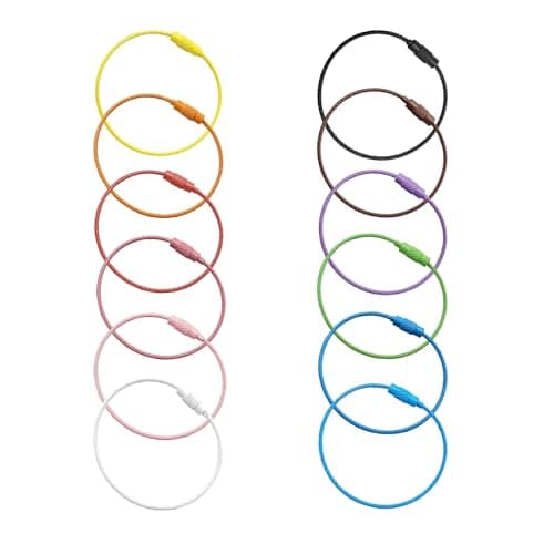 Gredak Wire Keychain Cable Multicolor 1.5mm 6 Inch, Stainless Steel 7x7 Cable Key Ring,Cable Ring 12 Pcs，Weatherproof Design for Keys Tools Outdoor Gear - Image 1