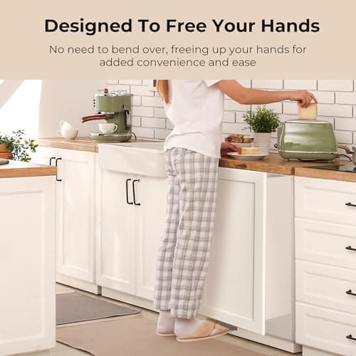 Adzyz Under Cabinet Foot Pull with Adhesive and Screws,Hands Free Garbage Drawer Toe Foot Pull Opener Suitable for Kitchen Trash Cabinet Drawer (Black) - Thumbnail 3