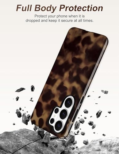 Aitipy Magnetic Tortoise Shell Phone Case for Samsung Galaxy s21 Ultra, Compatible with MagSafe, Cute Aesthetic Leopard Print Soft TPU and Hard PC Shockproof Protective Phone Cover for Women Girls - Thumbnail 5