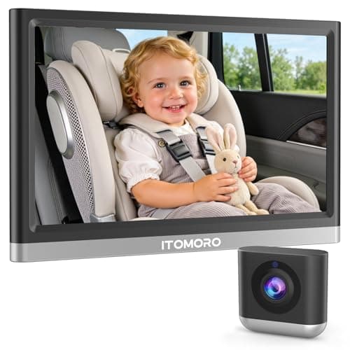 Itomoro 2026 New Upgraded Baby Car Camera, 1080P HD Car Camera for Baby with 4.3 Inch Display, Rear Facing Car Baby Monitor with Infrared Night Vision, Wide Angle View, Easy Install, Silver & Black