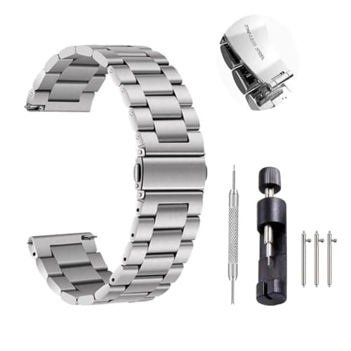 Stainless Steel Watch Band 20mm Quick Release Universal Metal Watchband,Smart Watch Strap Replacement Band for Men Women - Thumbnail 2
