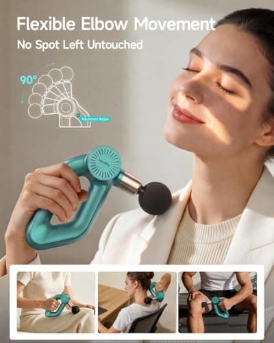 HEYCHY Percussion Massage Gun Deep Tissue with Adjustable Amplitude for Muscle Relief, Professional Handheld Massager for Neck, Back, Shoulder, Leg, Ideal for Men, Athletes, Green - Thumbnail 4