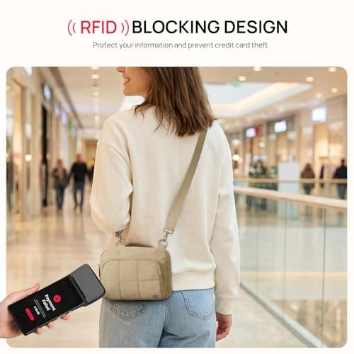 Telena 3-Zip Crossbody Bags for Women - Convertible RFID Anti-Theft Cross Body Bag for Everyday Use Khaki - Thumbnail 5