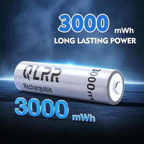 QLRR Rechargeable Lithium AA Batteries with Fast Charger 8 Pack 1.5V 3000mWh High Capacity AA Batteries Constant Output Li-ion Double a Batteries Cycle Times up to 1200x - Thumbnail 2