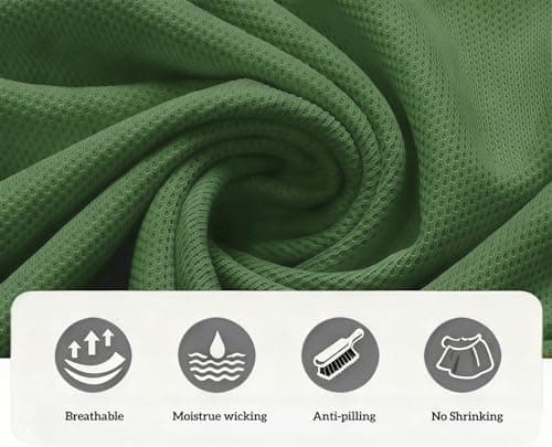 REXUHOWU Men's Polo Shirt Short Sleeve Moisture Wicking Sports Casual T-Shirt Golf Polo Shirt Business Collar Shirt for Men Green - Thumbnail 6