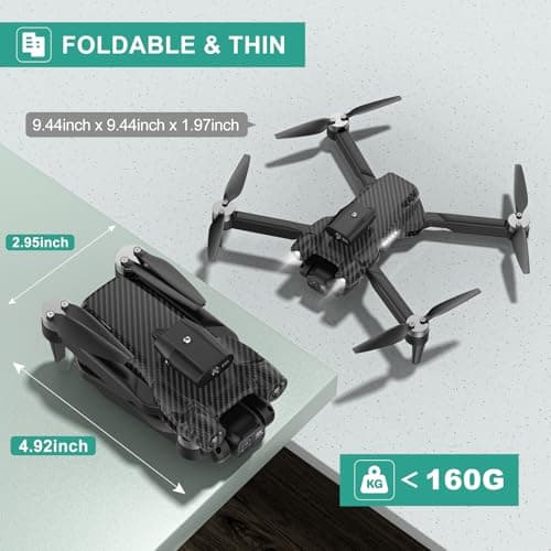 4K Drones with Camera for Kids, Drones for Adults withEmergency Stop, Headless Mode, 360° Flips, CarryingCase & 2 Batteries,Wireless RC Toys for Boys Girls(Charcoal black) - Thumbnail 6