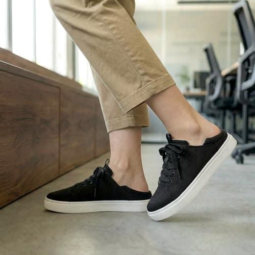 STQ Womens Slip on Sneakers Business Casual Shoes Women Tennis Shoe Orthopedic Travel Work Office Plantar Fasciitis Daily Wear Lightweight Comfortable Black Size 9 - Thumbnail 3